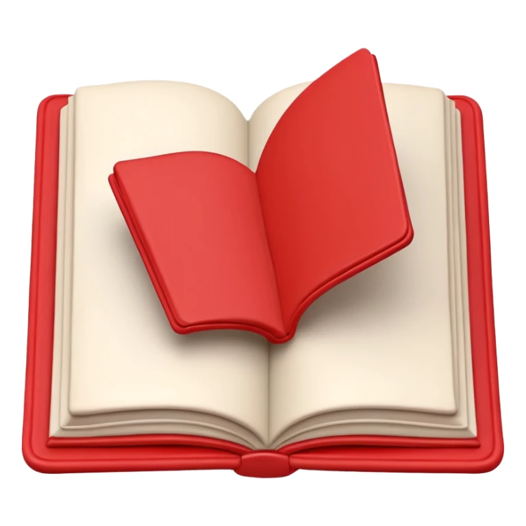 3D red open book made of plasticine sticker