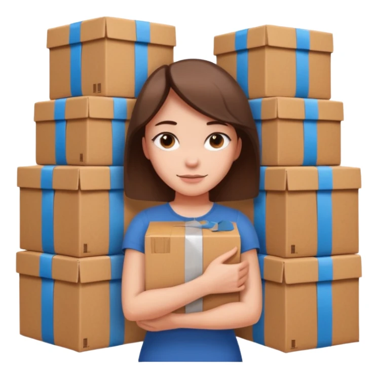Woman with armful of boxes












 sticker