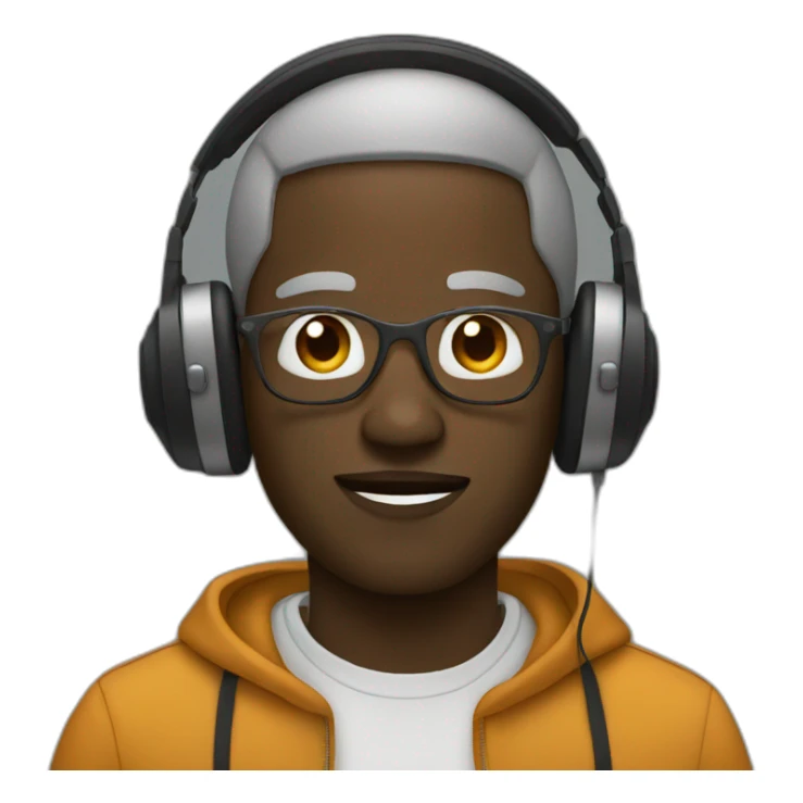 Black man listening to music sticker
