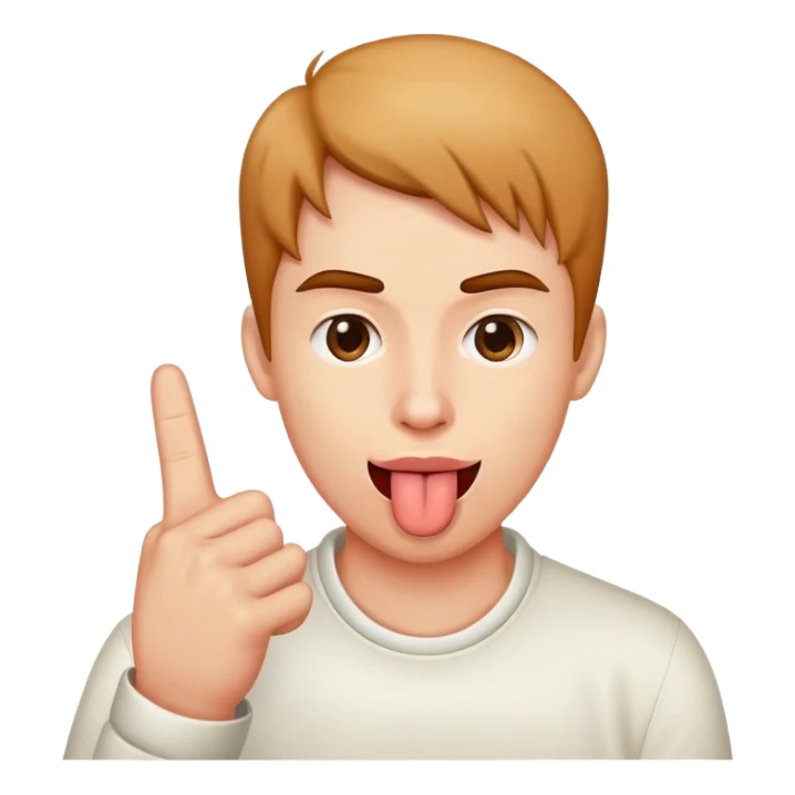 tongue out middle finger  sticker