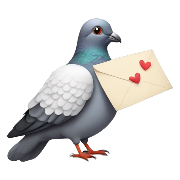 Messager pigeon with a love letter  sticker