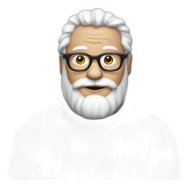 Santa Claus in a blue sweater and black glasses sticker