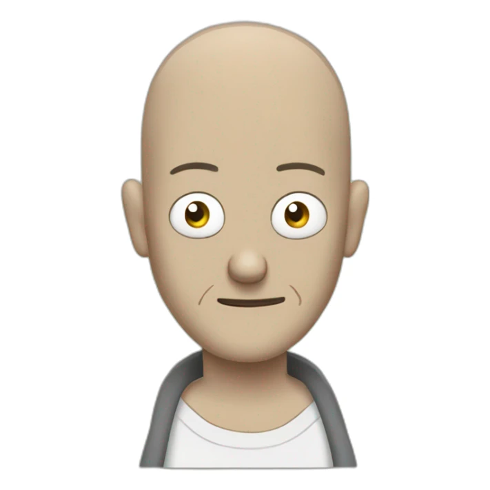 Tattooed bald man style Rick and Morty sticker