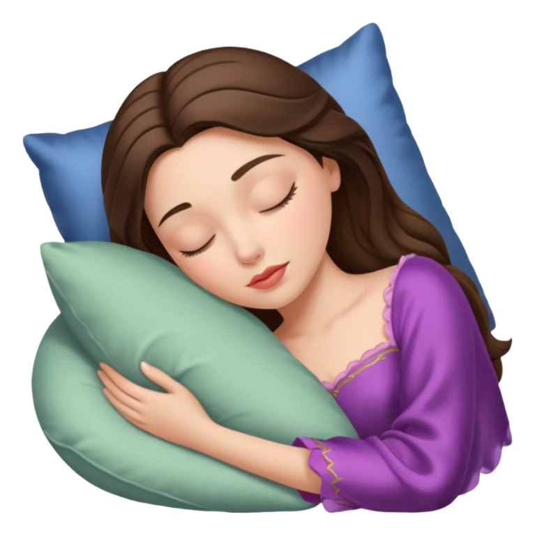 sleeping beauty brunette white girl with a silk pillow sticker