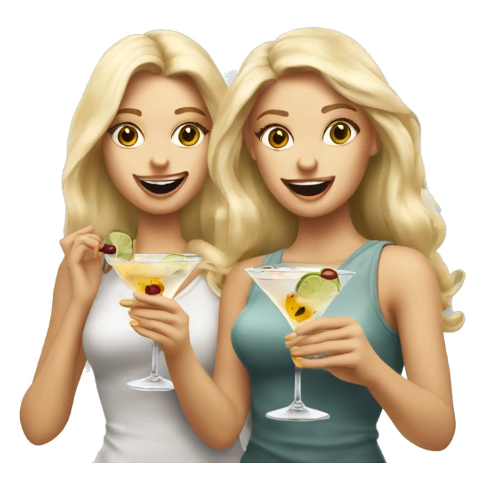 Two pretty blonde girls holding dirty martinis sticker
