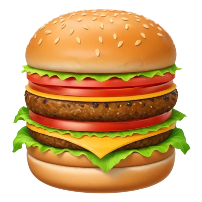 burger character with eyes and mouth sticker