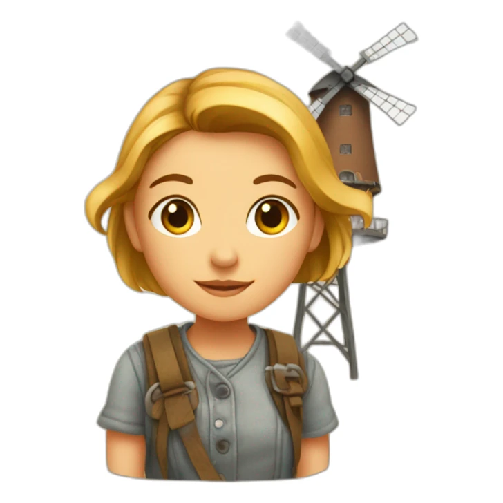 I am a girl near the windmill sticker