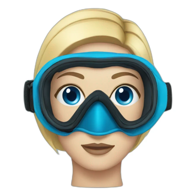 woman diving mask with blue eyes sticker