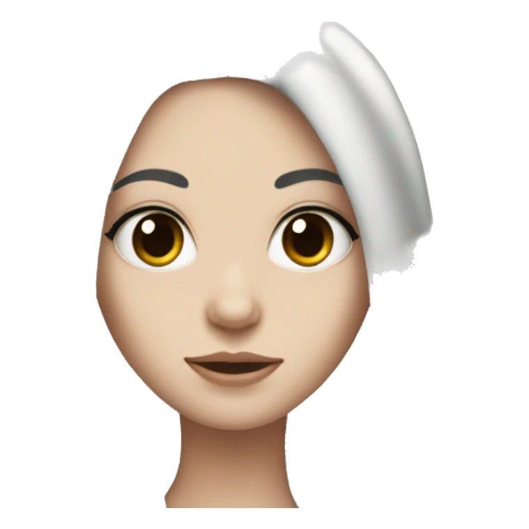 white girl with long black hair and black eyes sticker