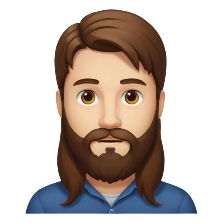long hair bearded man sticker