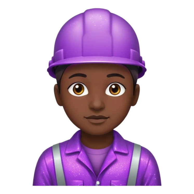 industrial worker wearing glitter purple glittery clothes sticker