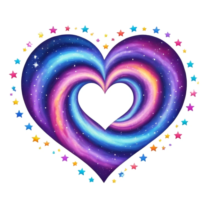 heart emoji galaxy stars sticker