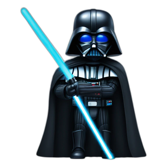 Darth vader with blue lighsaber sticker