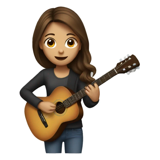 girl with brown hair playing guitar sticker