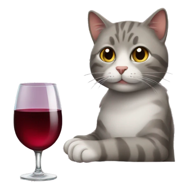 cat drinking a glass of wine  sticker