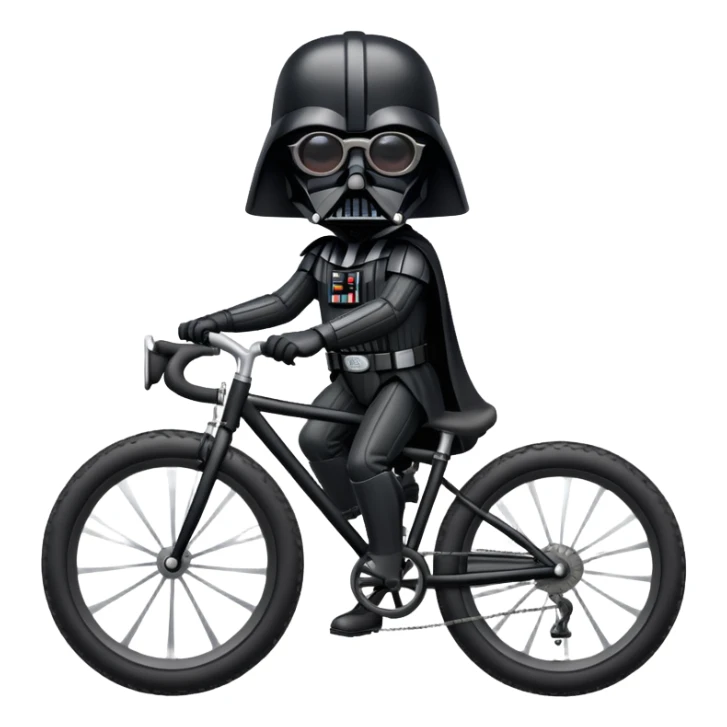 Vader die op een fiets zit met een rare bril  sticker