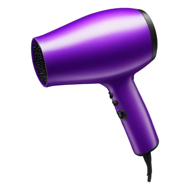 Realistic purple hair dryer isolated  sticker