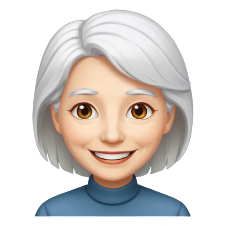 old adult female, white hair sticker