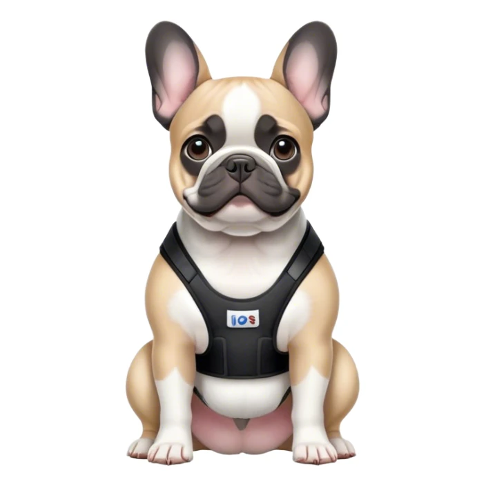 French bulldog in back brace  sticker