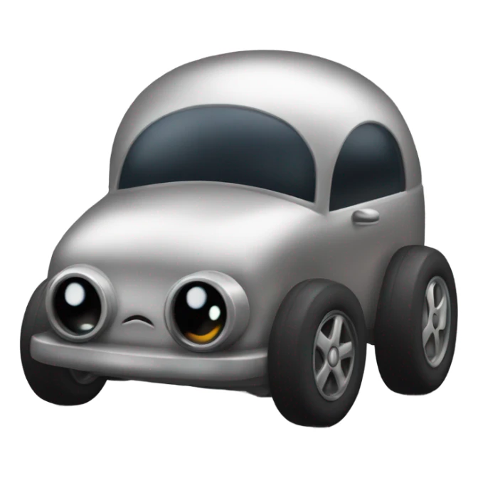 Metal cute black eyes Kirby ball driving on 4 car wheels sticker