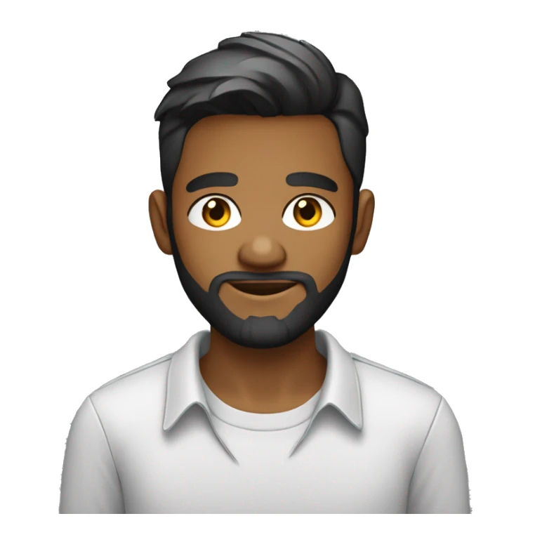 A 20 years old boy with beard with name Auon on his shirt working as a web devloper  sticker