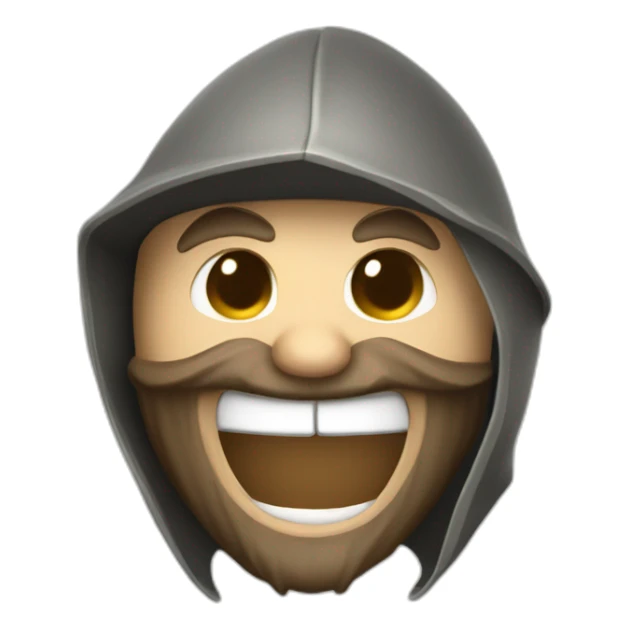 medieval saboteur laughing and escaping, face hidden sticker