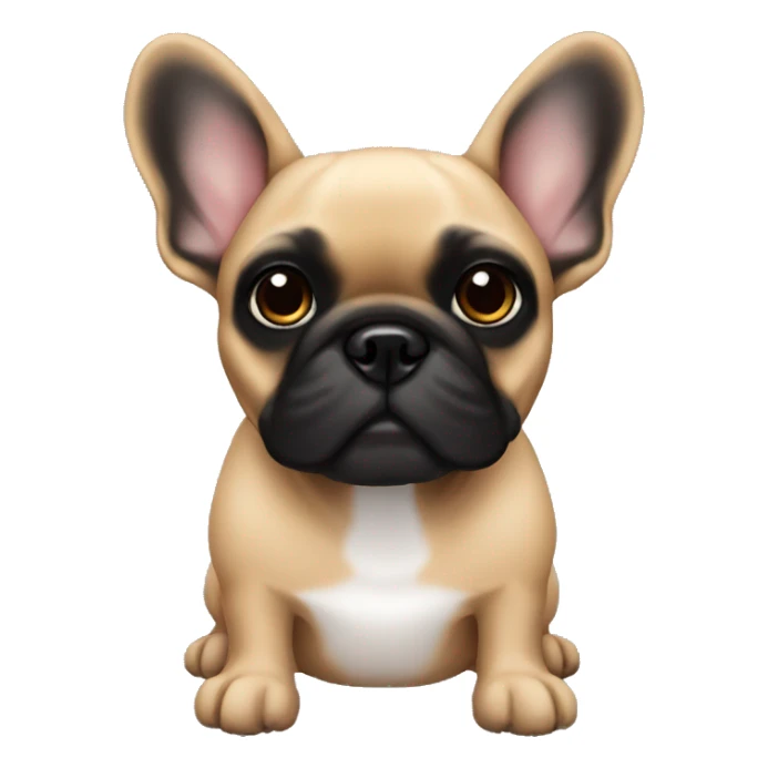 Fawn French bulldog with black face sticker