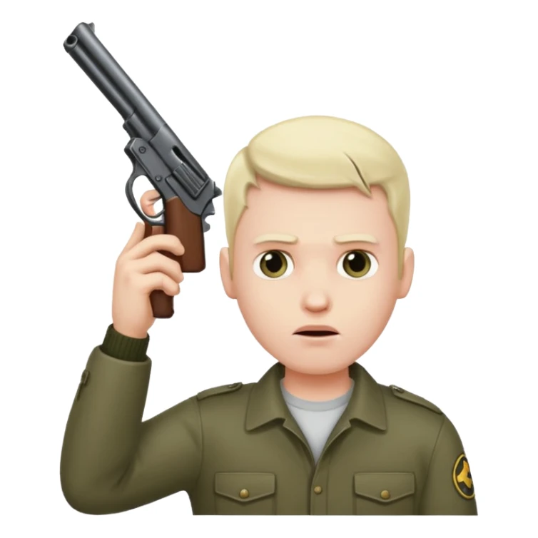 man holding gun to his head  sticker