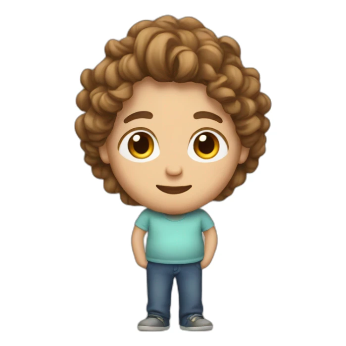 Wavy hair pregnant man sticker