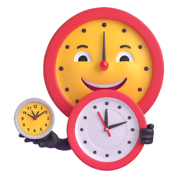 smiling face with a clock and plate, symbolizing healthy intermittent fasting sticker