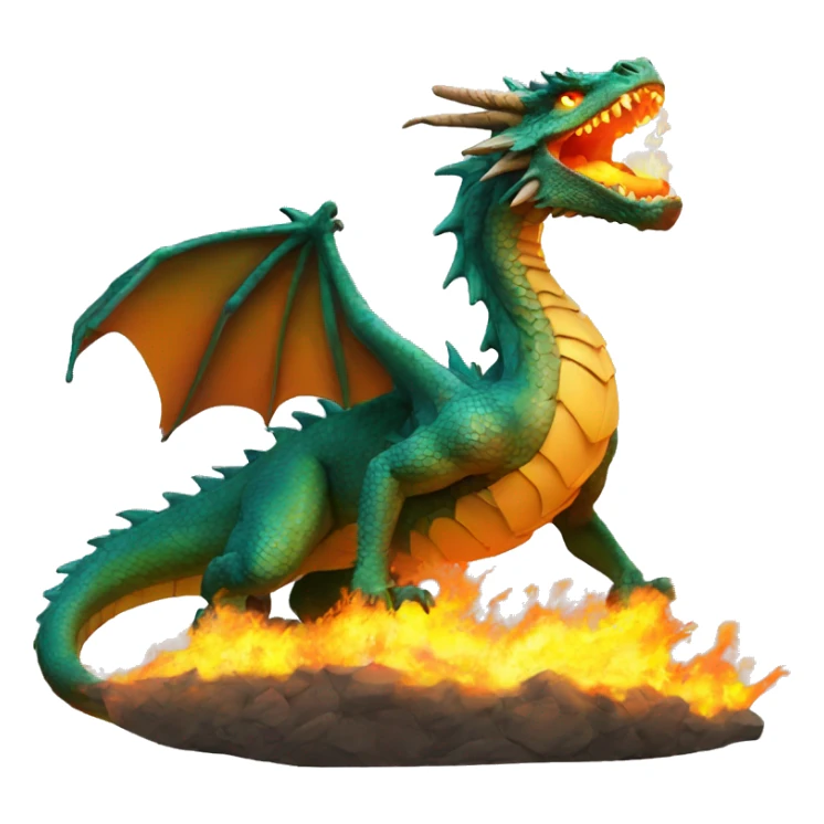 Dragón botando fuego por la boca sticker