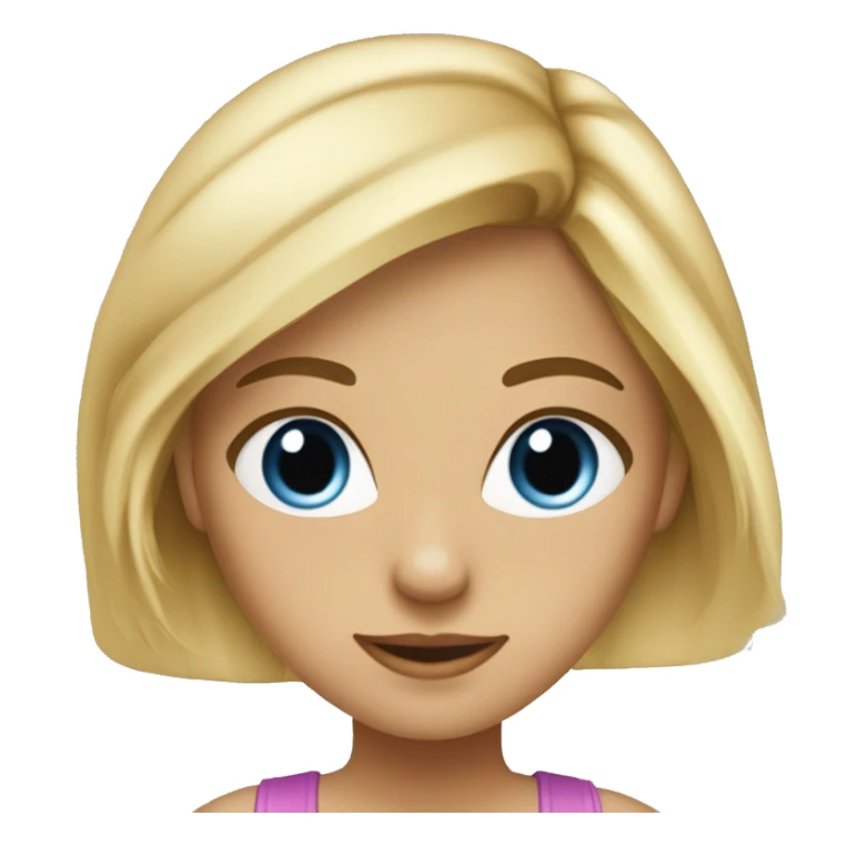 Fille blonde cheveux lisse yeux bleus sticker