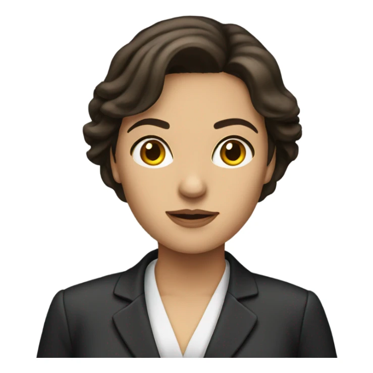 Brunette woman standing as a lawyer sticker