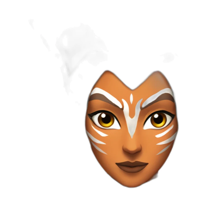 Sexy Ahsoka Tano (bust, front facing, Apple iOS 17 style) horns, tendrils sticker