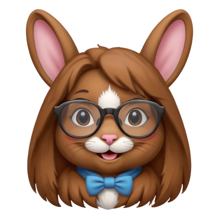 Girl rabbit wearing glasses sticker