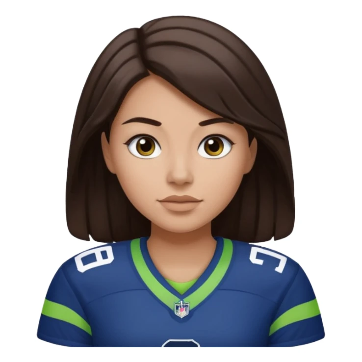 Dark brown hair seahawks fan female sticker