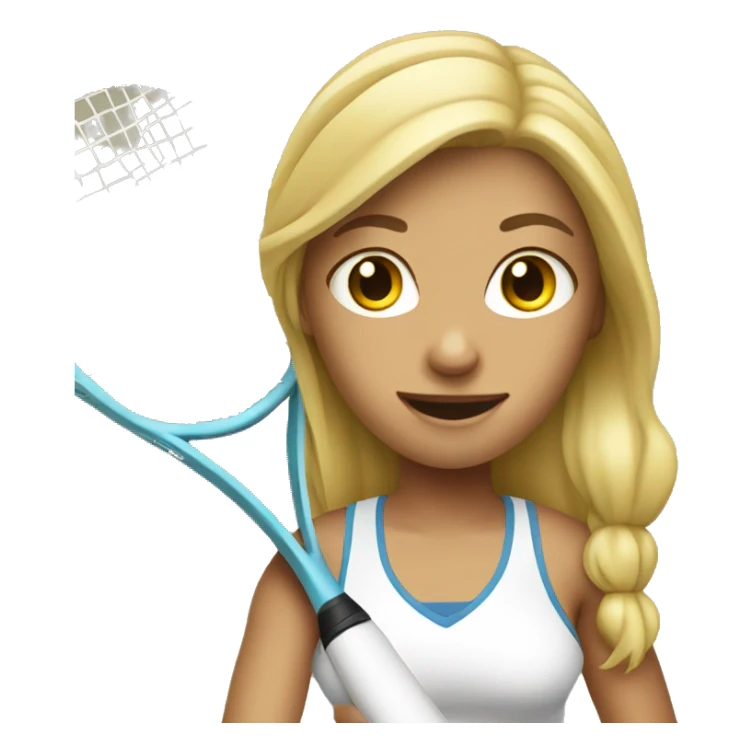 Blonde girl plays tennis  sticker