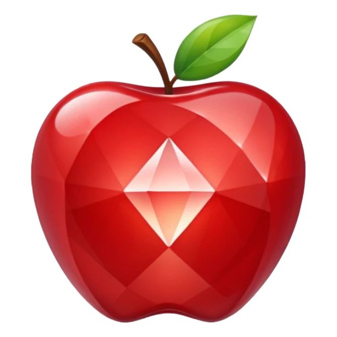 Red version of the apple diamond emoji sticker