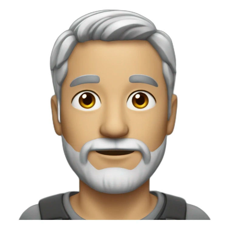 Man aged 40. Short stripped hair and short gray beard sticker