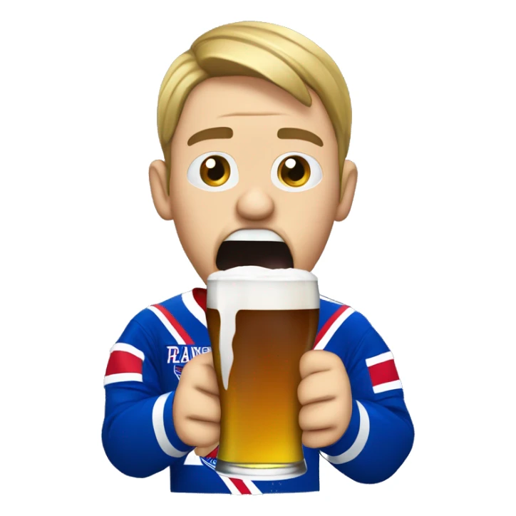 Crying new york rangers fan drinking a beer  sticker