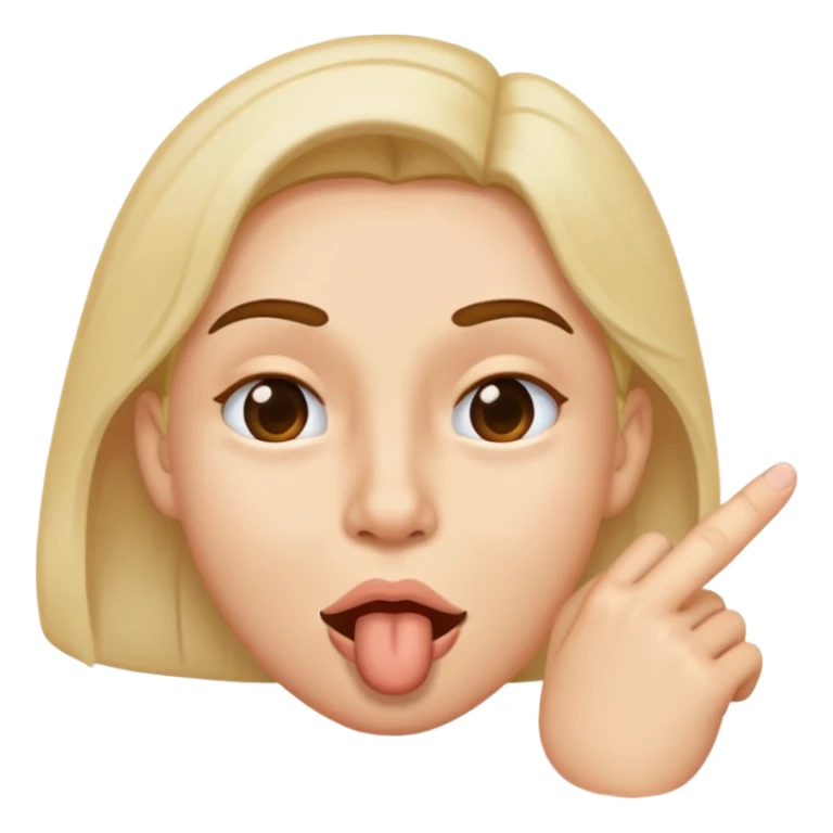 finger in mouth and wink sticker