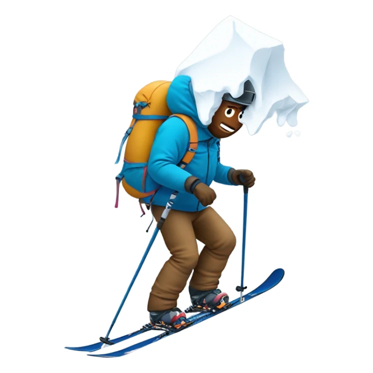 Poop skiing on Mount Everest  sticker