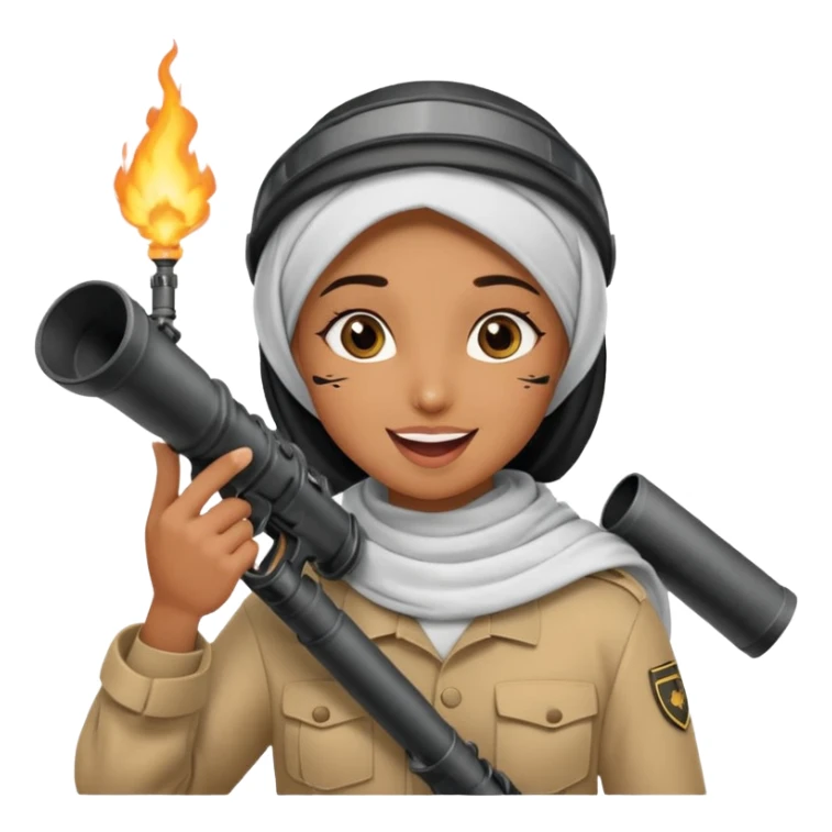 An emarati arab holding a bazooka while sending kisses sticker