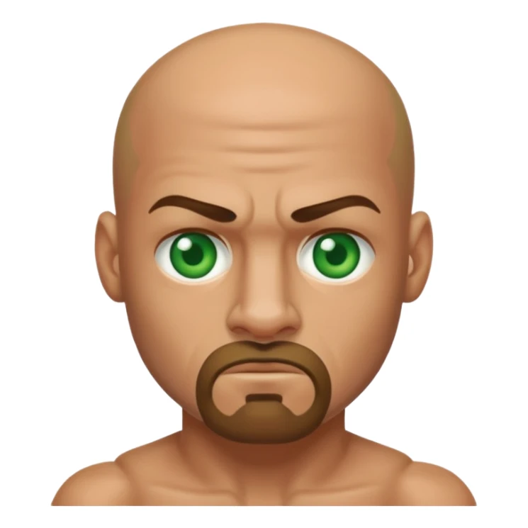 Green eyes caucasian boxer bald goatee sticker