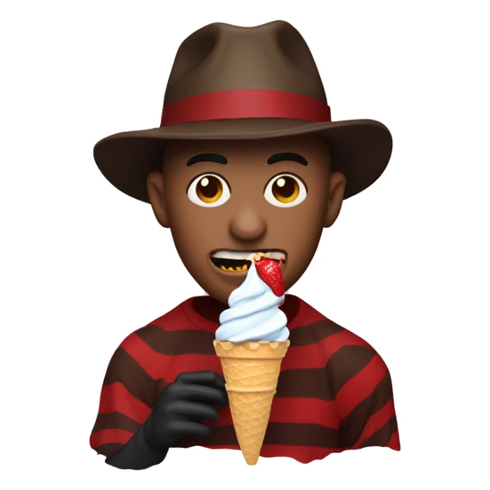 Freddy Krueger eating ice cream sticker