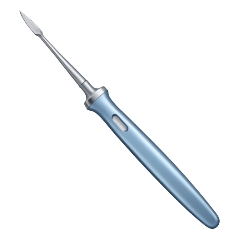 A blue-greyish metallic scalpel  sticker