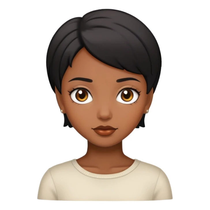 A beautiful black short-haired girl sticker