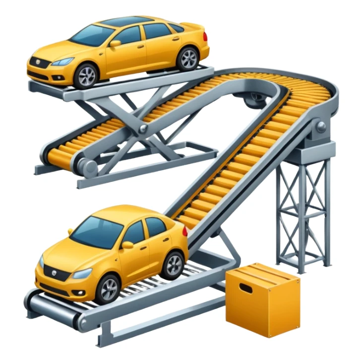 automobile plant with a conveyor sticker