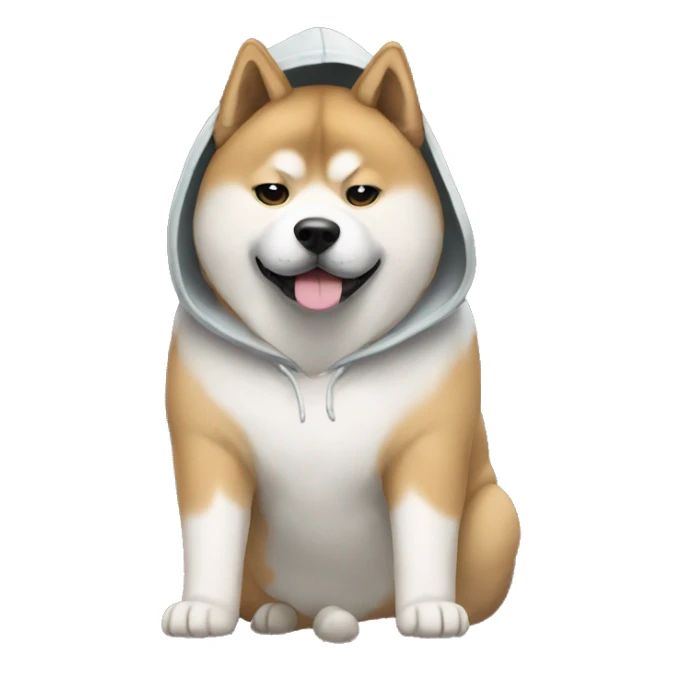 Akita wearing a hoodie sticker