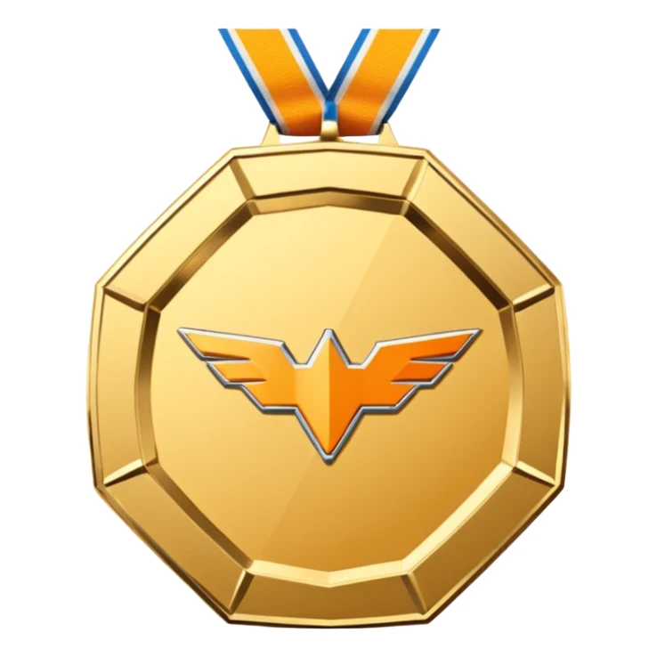 Can you please create a medal like this " 🥇 " that won't have the tape, and that will be octagon shaped. And inside it, instead of having the number " 1 " please change it with Mclaren logo. sticker
